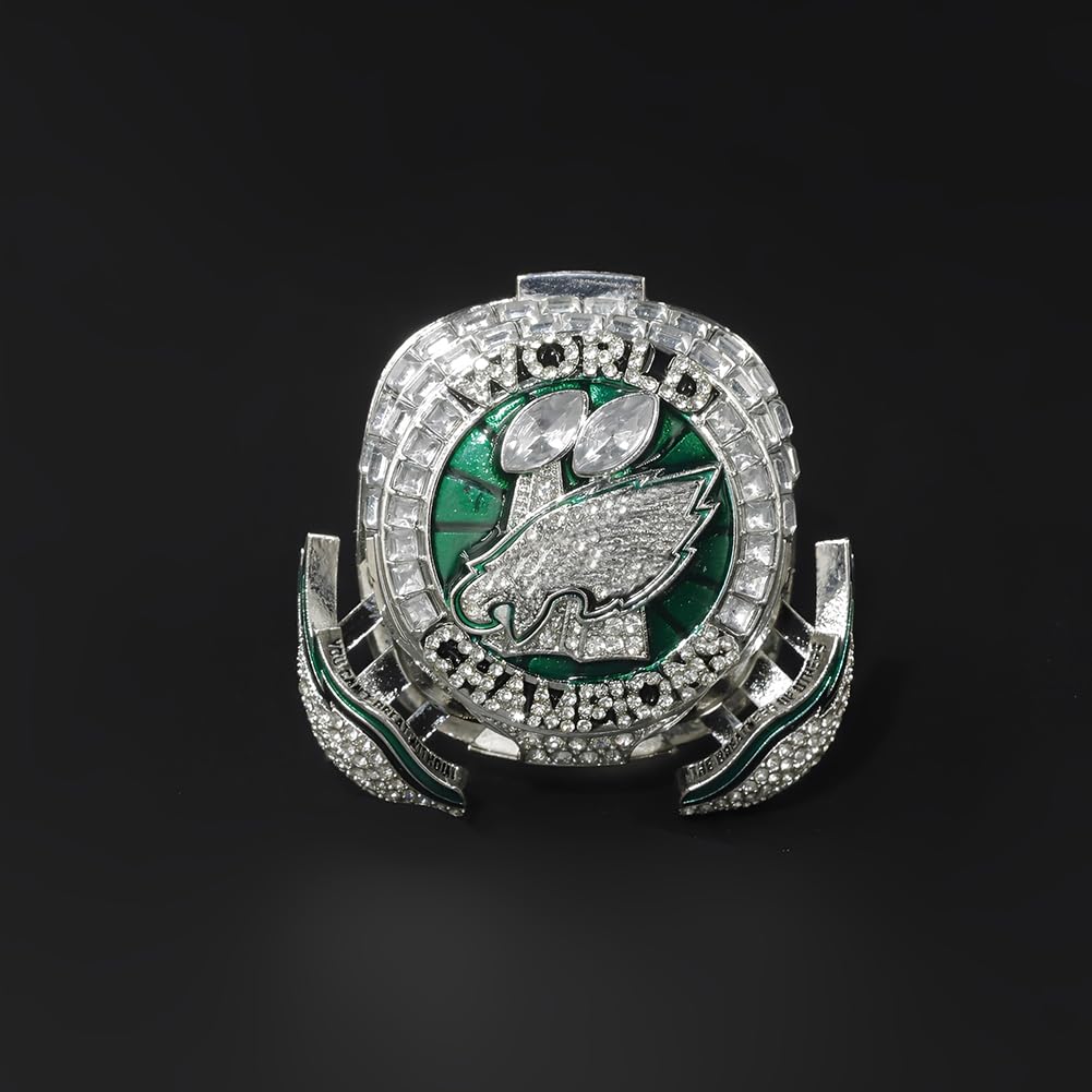 Eagles 2025 Championship Ring Replik mit Geschenkbox – Sammlerring zum 59. Football-Meisterschaftsfinale, Fan-Geschenk für Männer, Alumni & Sammler