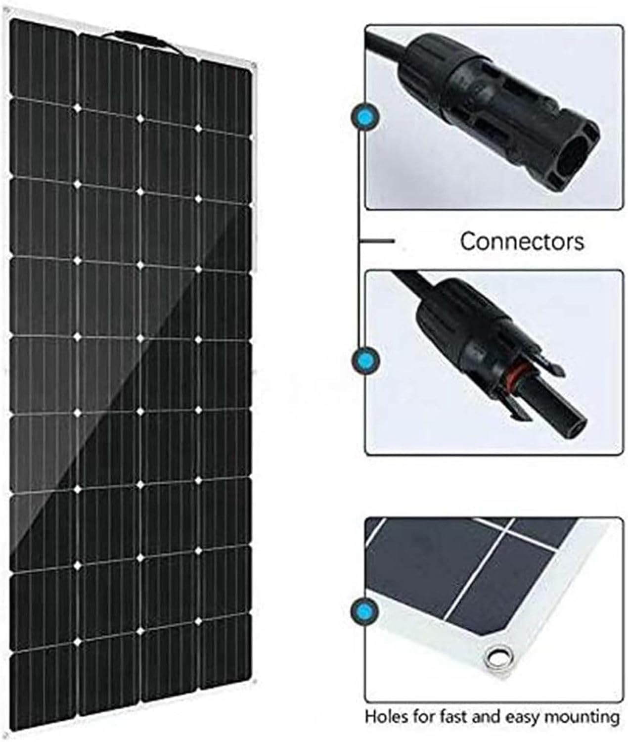 Kit pannello solare flessibile da 150 W 300 W con regolatore di carica da 40 A, pannelli solari da 18 V, per casa, camper, auto, viaggi all'aperto