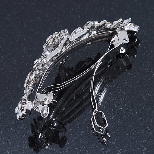 JSRQT 2 Pezzi Fermagli per Capelli da Sposa con Strass con Motivo a Foglia, Argento Cristalli Fermagli per Capelli,Forcine per Capelli da Donna per Capelli da Sposa