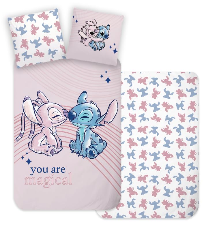 BrandMac Stitch & Angel Bedding Set for Baby or Junior Bed 100% Cotton and Reversible