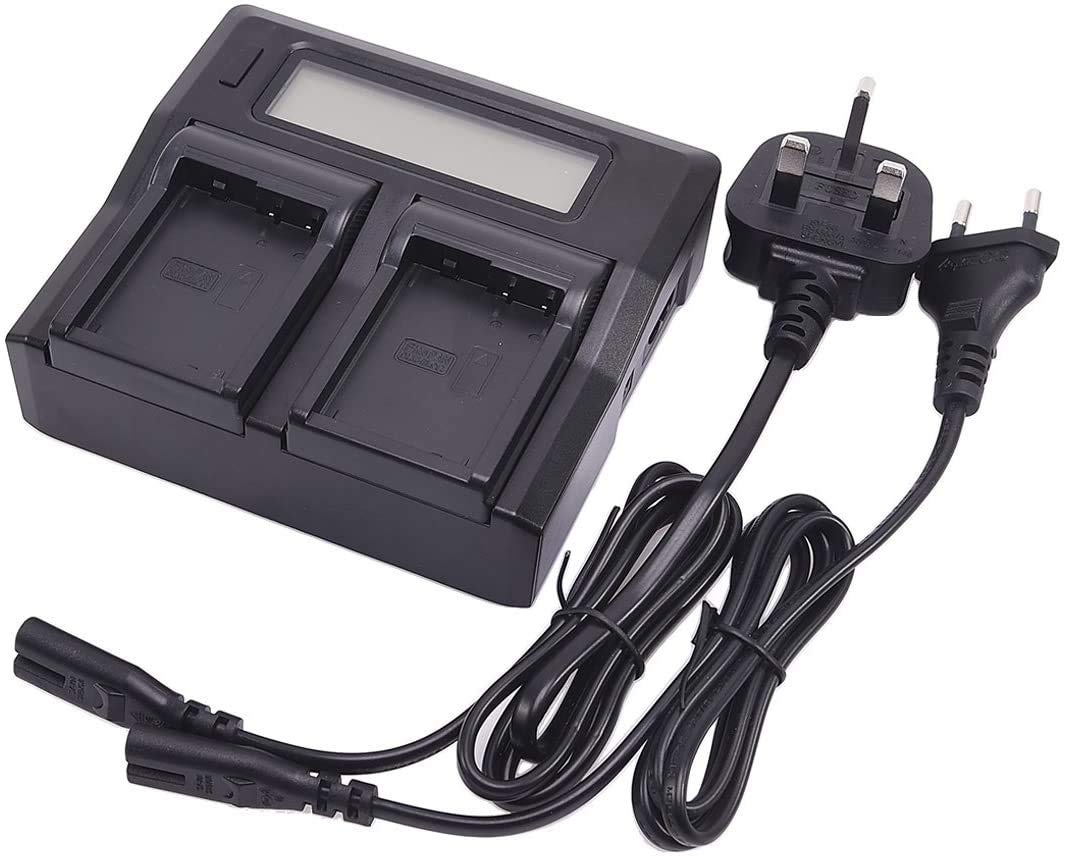 DSTE 1.5A Fast Charging Dual Battery Charger for Panasonic DMW-BLC12 DMW-BLC12E BP-DC12 Lumix DMC-G7 DMC-GH2 DMC-FZ330 DMC-FZ200 DMC-FZ200GK DMC-FZ1000 V-LUX4 Leica Q as DE-A80, DE-A80AA/SX