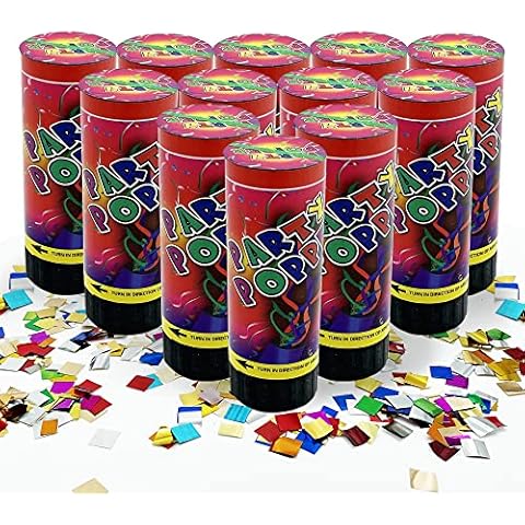 12 PCS Confetti Poppers Cannons for Wedding Birthday Graduation Baby Shower Anniversary Christmas New Year's Kids Fun Party Supplies Decorations and Favors Cover