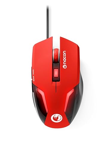 Gaming mouse for PC with wire (1.5m) RED, optical sensor adn 6 buttons compatible with Windows XP/Vista/7/8