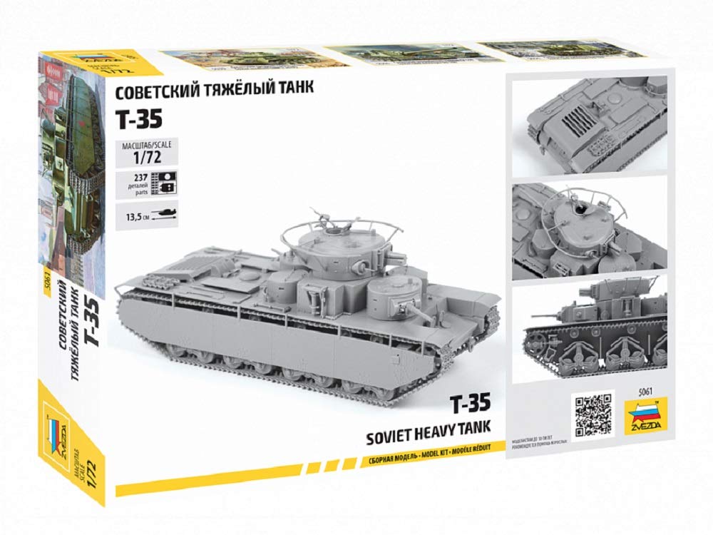 Zvezda 5061 500785061-1:72 T-35 Soviet Heavy Tank WWII - Maqueta de construcción (construcción de Modelos, aficiones, Manualidades, Kit de Montaje de plástico, sin lacar)