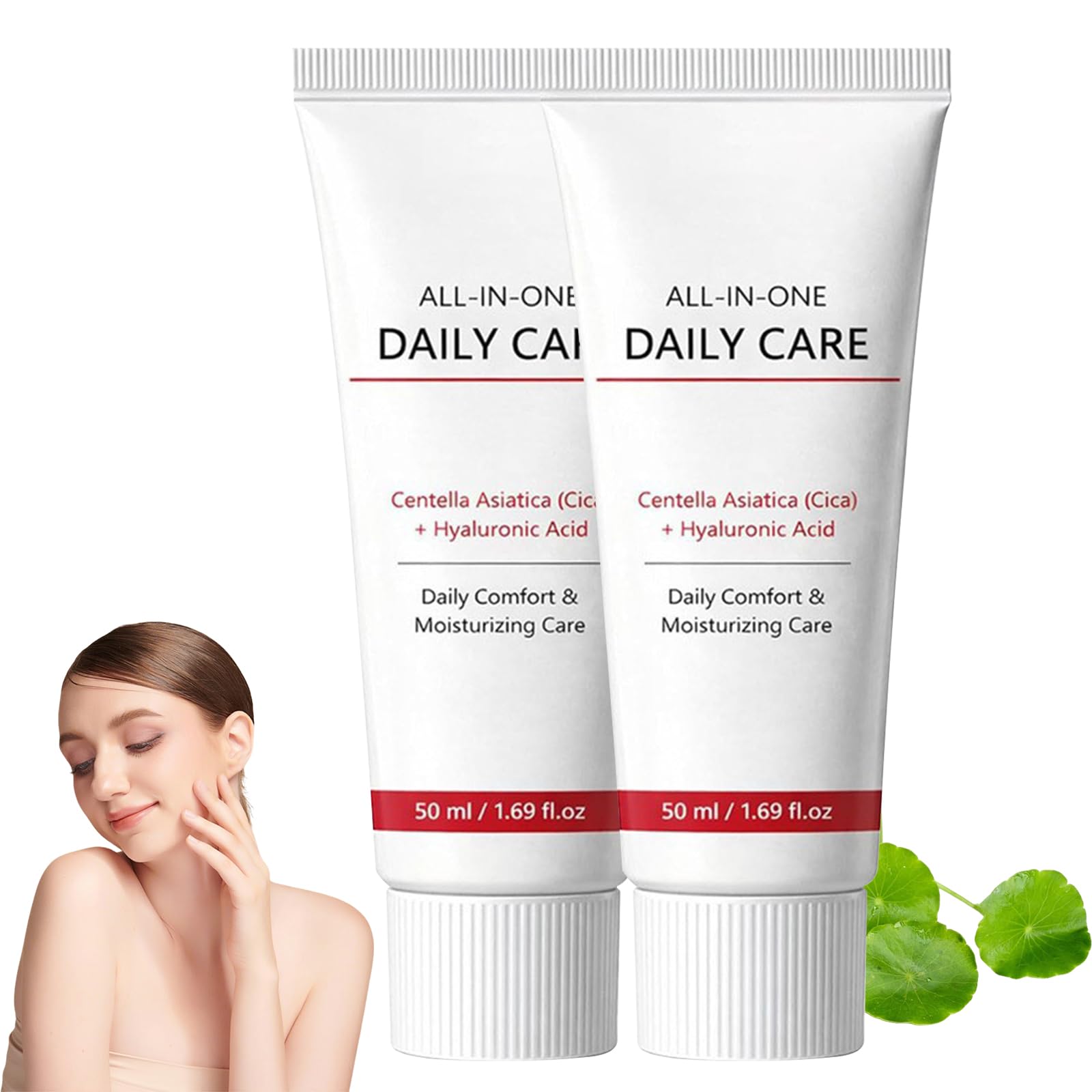2026 Crema Centella Asiatica (Cica) e Acido Laluronico, Crema Viso Idratante, Azione Antirughe e Anti-Età per Tutti I Tipi Di Pelli, 50ml (2pc)