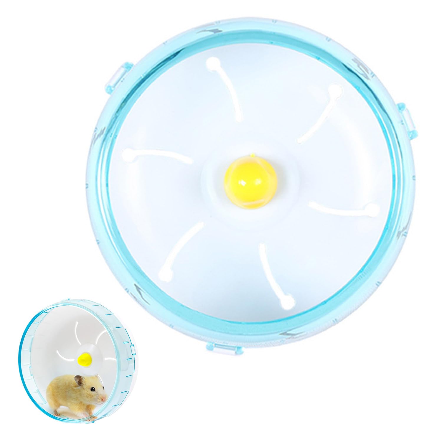 Ruota Per Criceto Silenziosa - Giocattolo Rotante Blu, Per Piccoli Animali, Facile Da Pulire - Foto 4