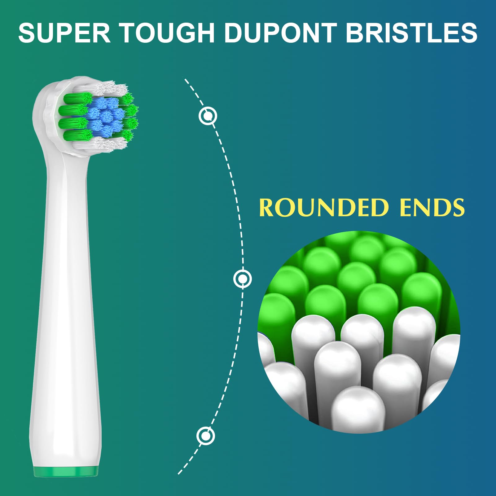 Cabezales de repuesto compatibles con Oral B Braun Pro 1000/500/Genius x cabezales de cepillo de dientes eléctricos, repuestos de precisión para cuidado sensible, 8 cabezales de cepillo compatibles