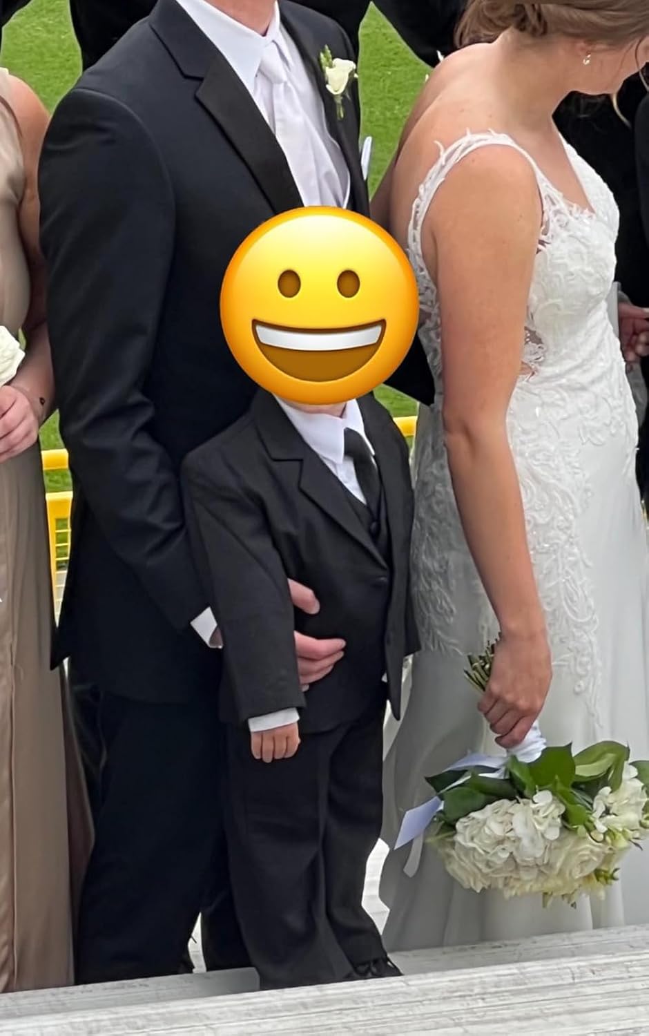 Boys Tuxedo Slim Fit Suit 3 Piece Peaked Lapel Kids Tuxedo Boys Formal Suit Jacket Vest Pants - Image 6