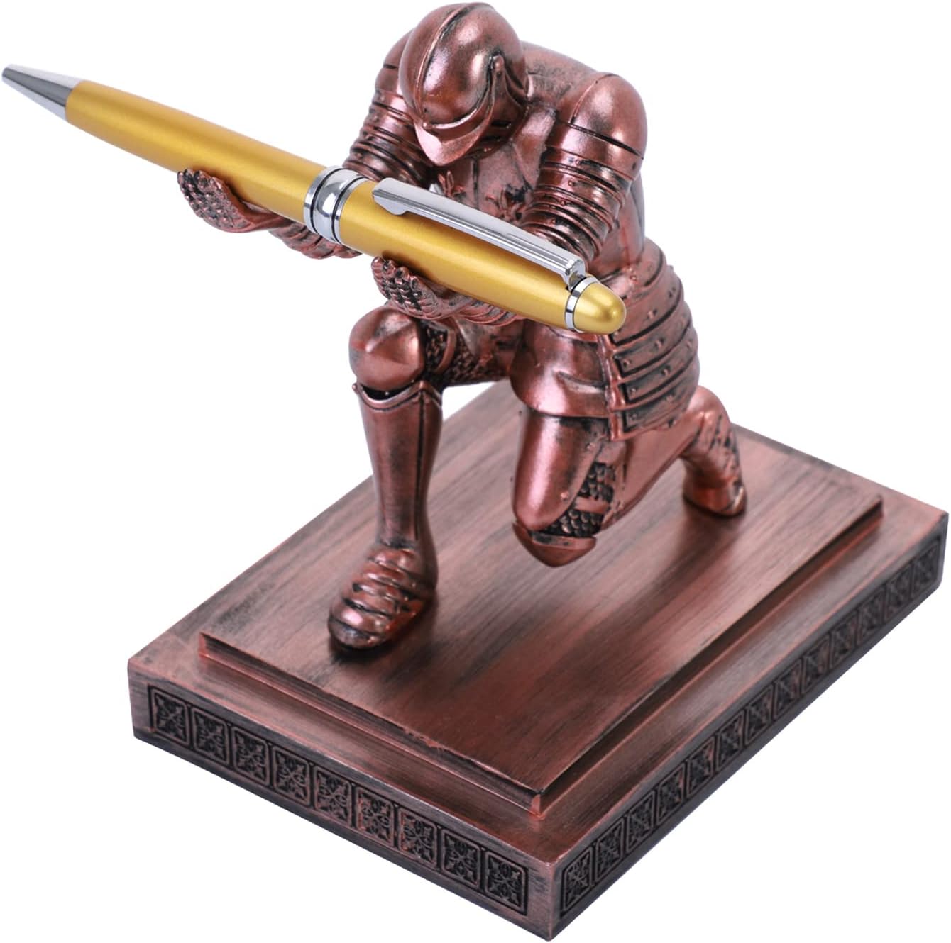 NCQIXIAO Knight Pen Holder Desk Ornament Resin Pencil