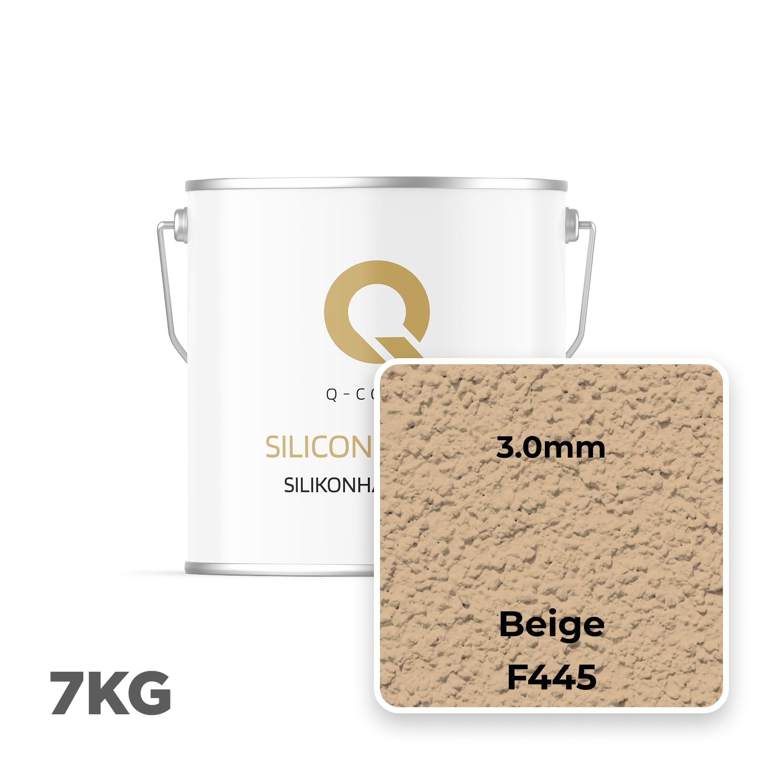Silikonharz-Putz Beige F445 7 kg, 3,00 mm – Kratzputz, Außenputz, Strukturputz, Fassadenputz, Wasserabweisend, Selbstreinigung