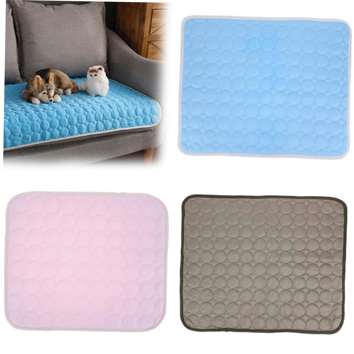 POPETPOP 3stücke Pet Ice Pad Kühlmatte Für Hunde Und Katzen Atmungsaktive Sommerdecke Kaffeefarben Für Drinnen Und Draußen Sorgt Für Angenehme Kühlung Bei Hitze