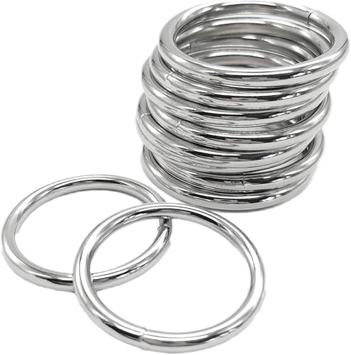 Anillos de metal para macramé de 2 pulgadas para perchas de plantas de macramé, collares de perro, paquete de 10 anillos de metal soldados de