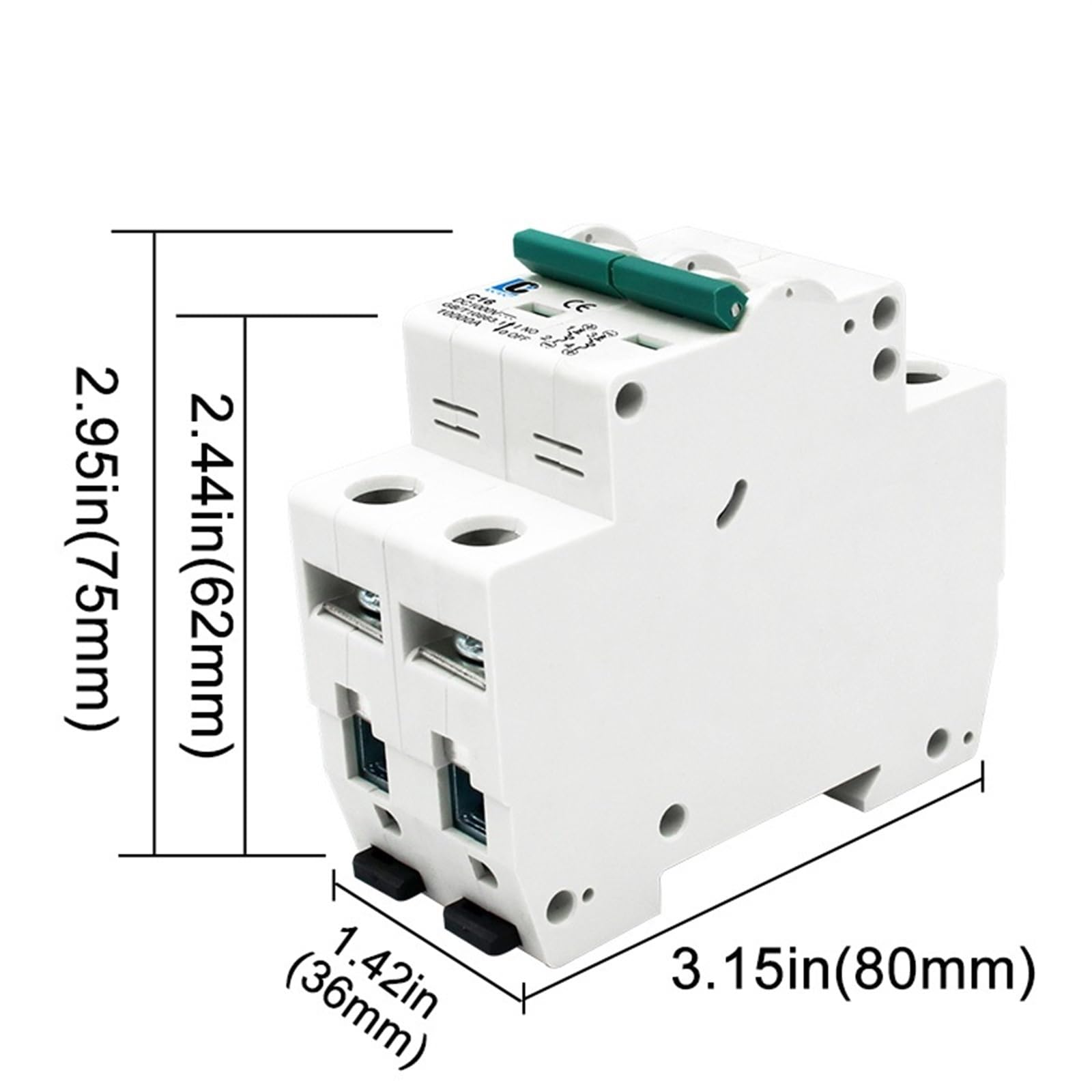 Wyłącznik automatyczny DC 1000V 6A 10A 16A 20A 25A 32A 40A 50A 63A 2-biegunowy Mcb do systemu przełączników fotowoltaicznych FV(10A)