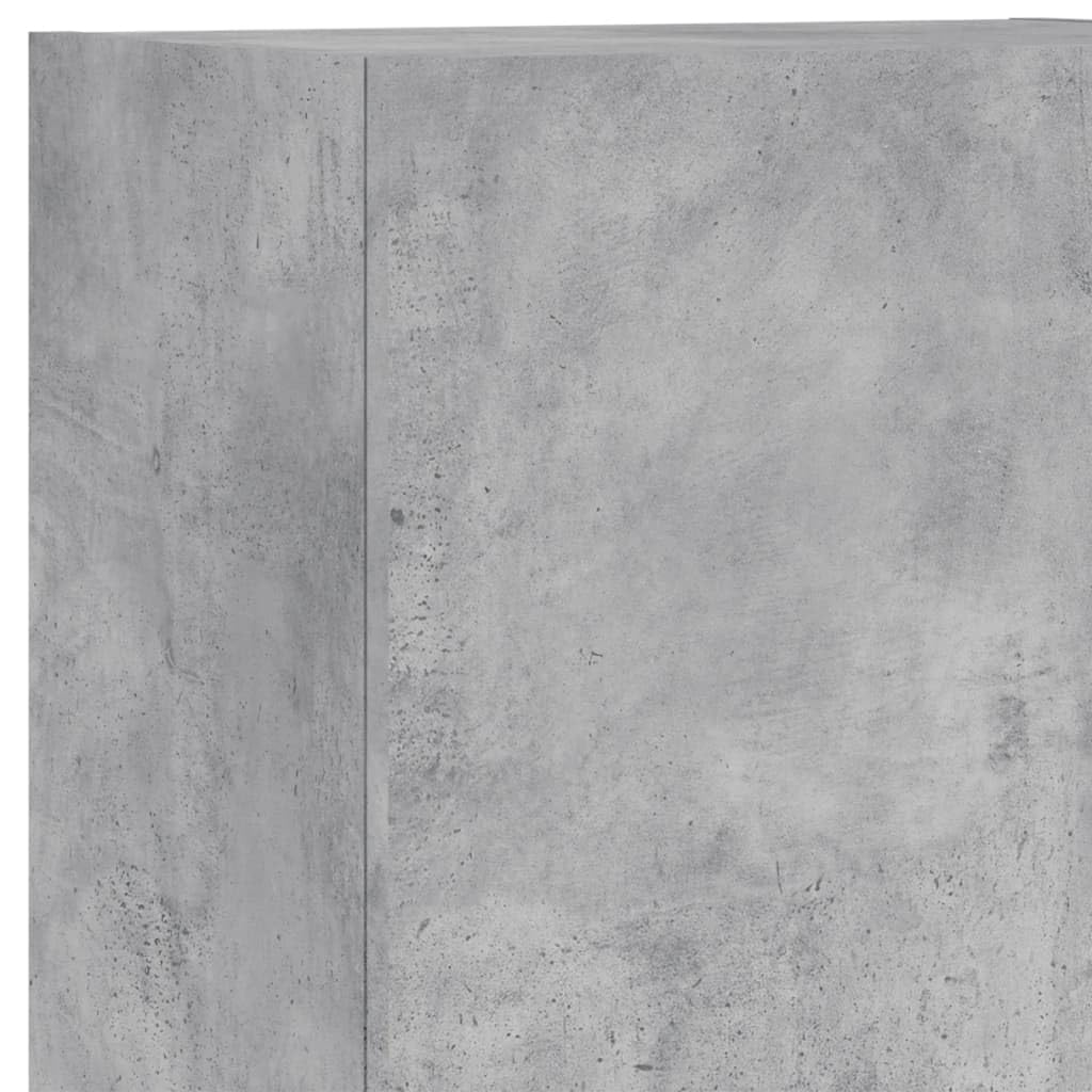 vidaXL Wohnwand 5-TLG., Schrankwand mit viel Stauraum, Wandmontage Anbauwand Fernsehschrank, Wohnzimmer Set Schrank Wandschrank, Betongrau Holzwerkstoff