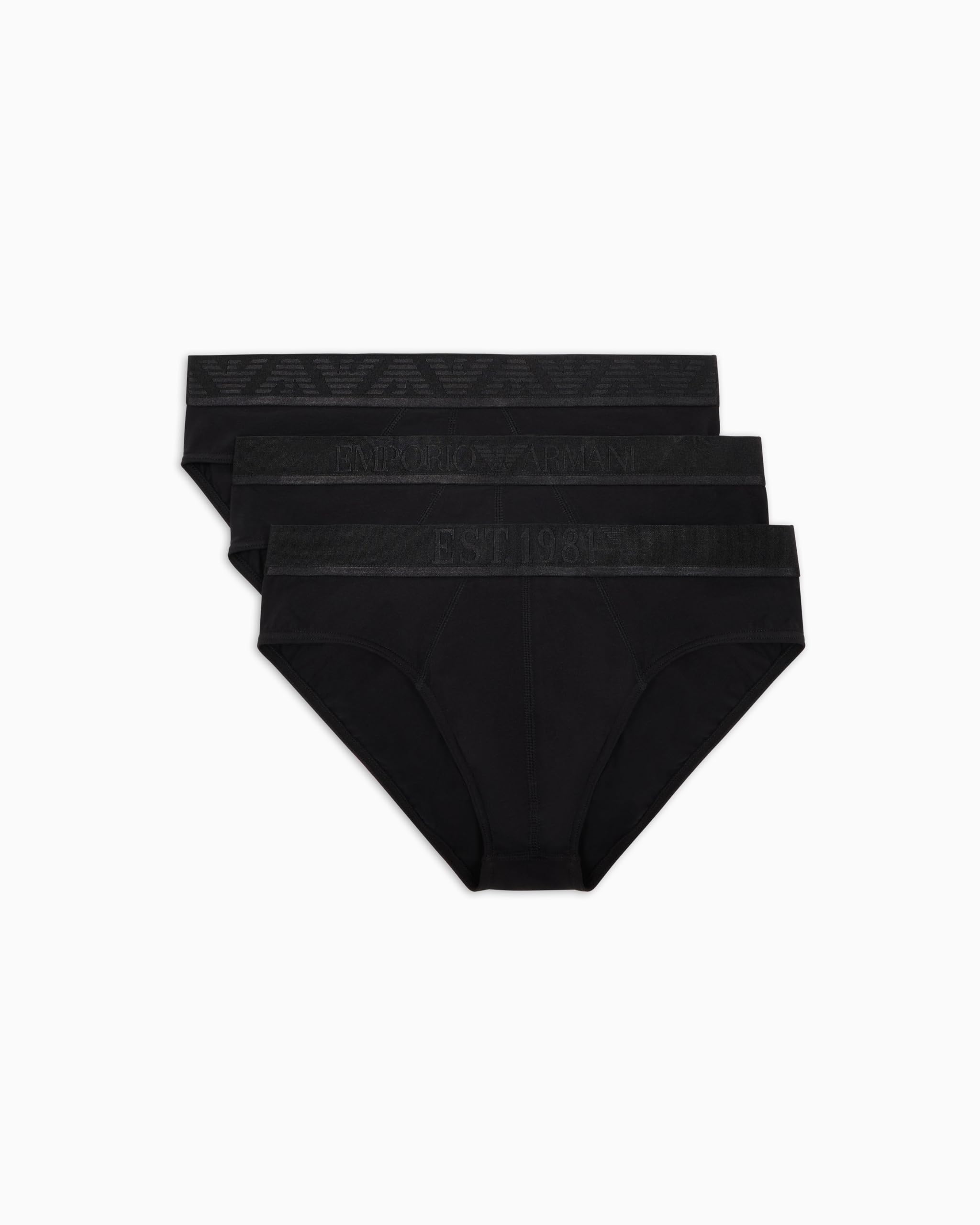 EMPORIO ARMANI Men's 3-Pack Brief, Black/Black/Black, M-XXL