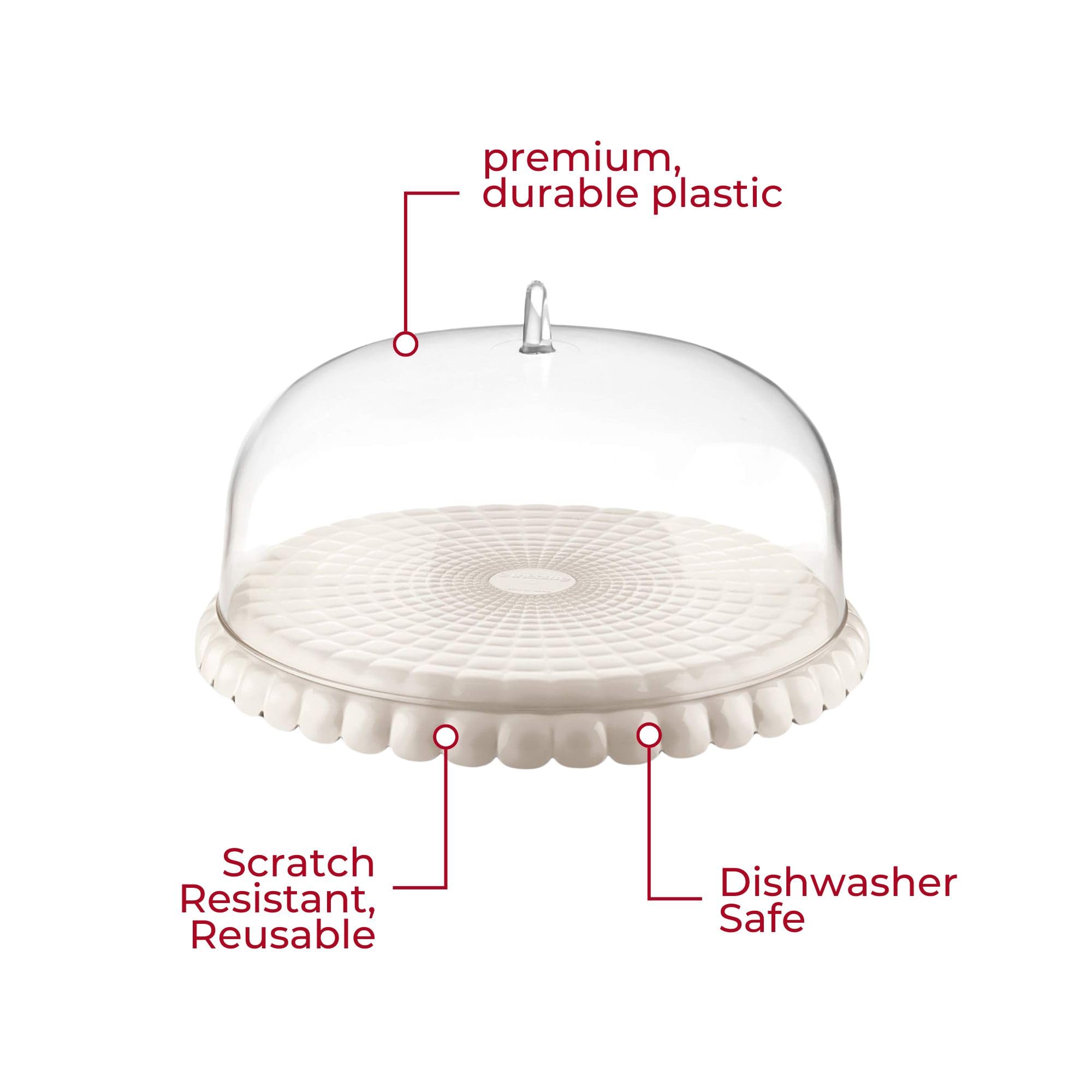 Guzzini - Tiffany, ensemble de petites assiettes à gâteau - blanc lait, Ø 30xh16 cm - 199501156, blanc, Weiss