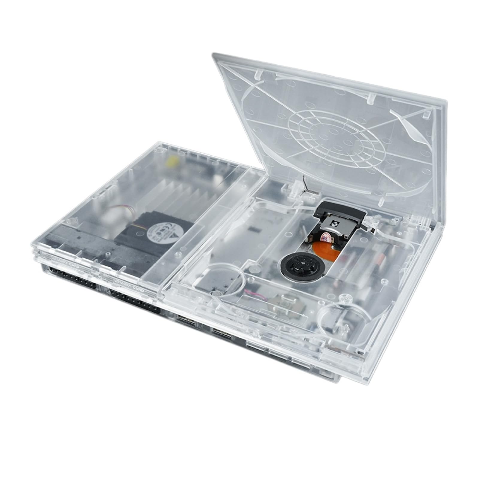 Zapasowa obudowa do konsoli PS2 serii 9XXXX/7XXXX, przezroczysty futerał ochronny do PlayStation2 Slim 9XXXX 7XXXX Series Retro akcesoria do konsoli do gier wideo (9XXXX przezroczysta czerń)