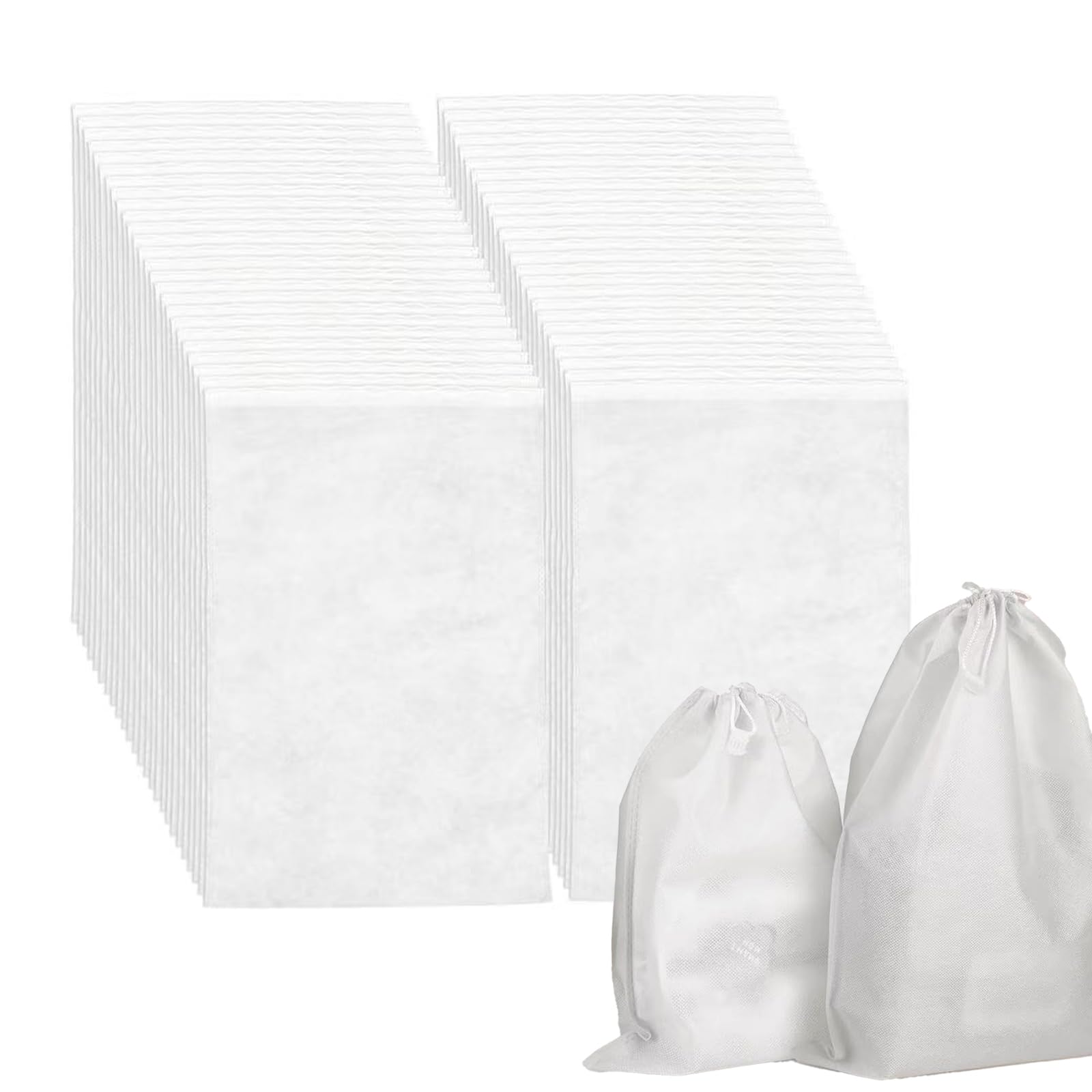 EULAPGOE 50Pcs Non-Woven Fabric Large Travel Shoes Bags Portable Shoes Bag Travel Storage Pouch Saving Organizer Drawstring Dust Waterproof Drawstring Storage Bags for Clothes Shoes cosmetics