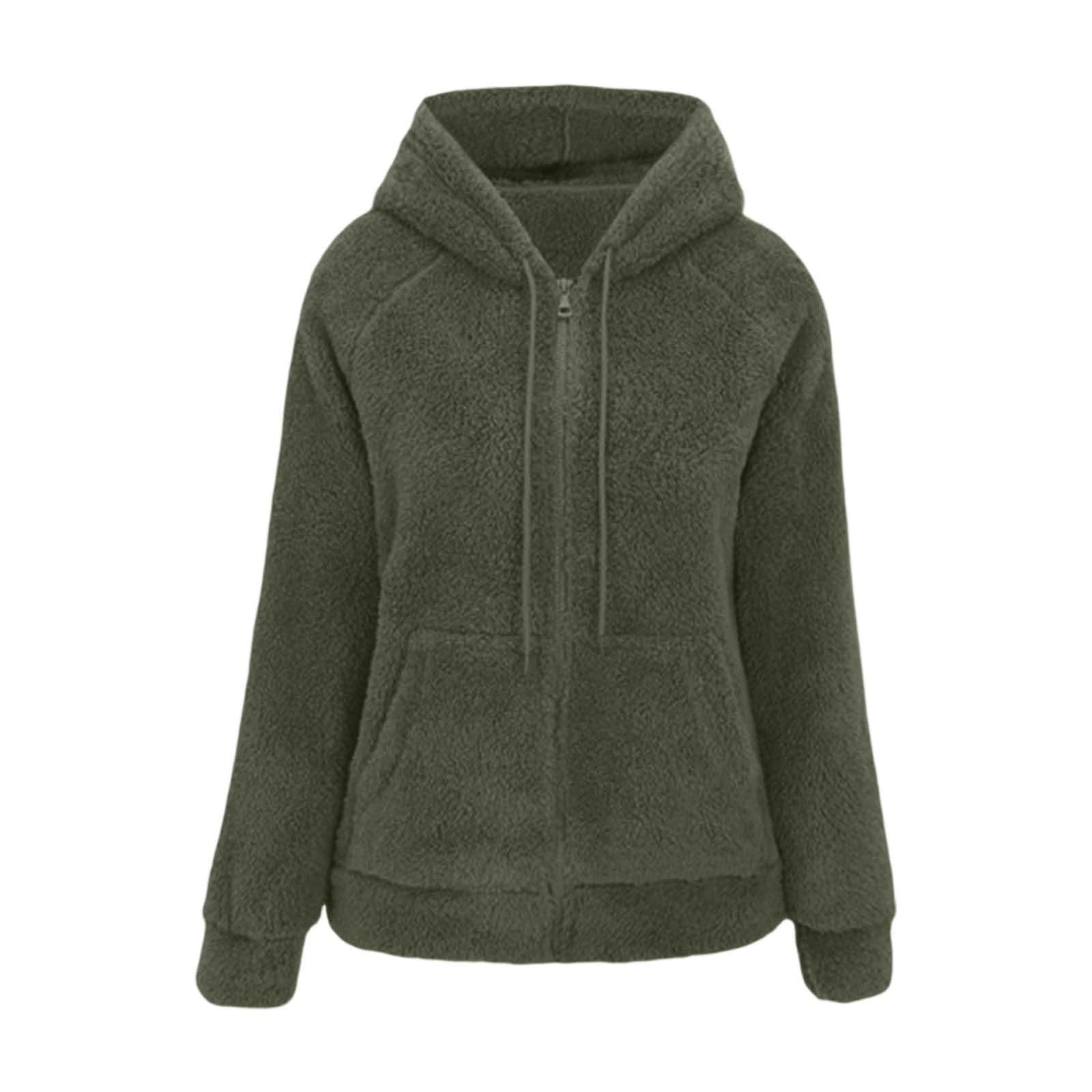 Sudadera con capucha de forro polar abrigo informal suave 4