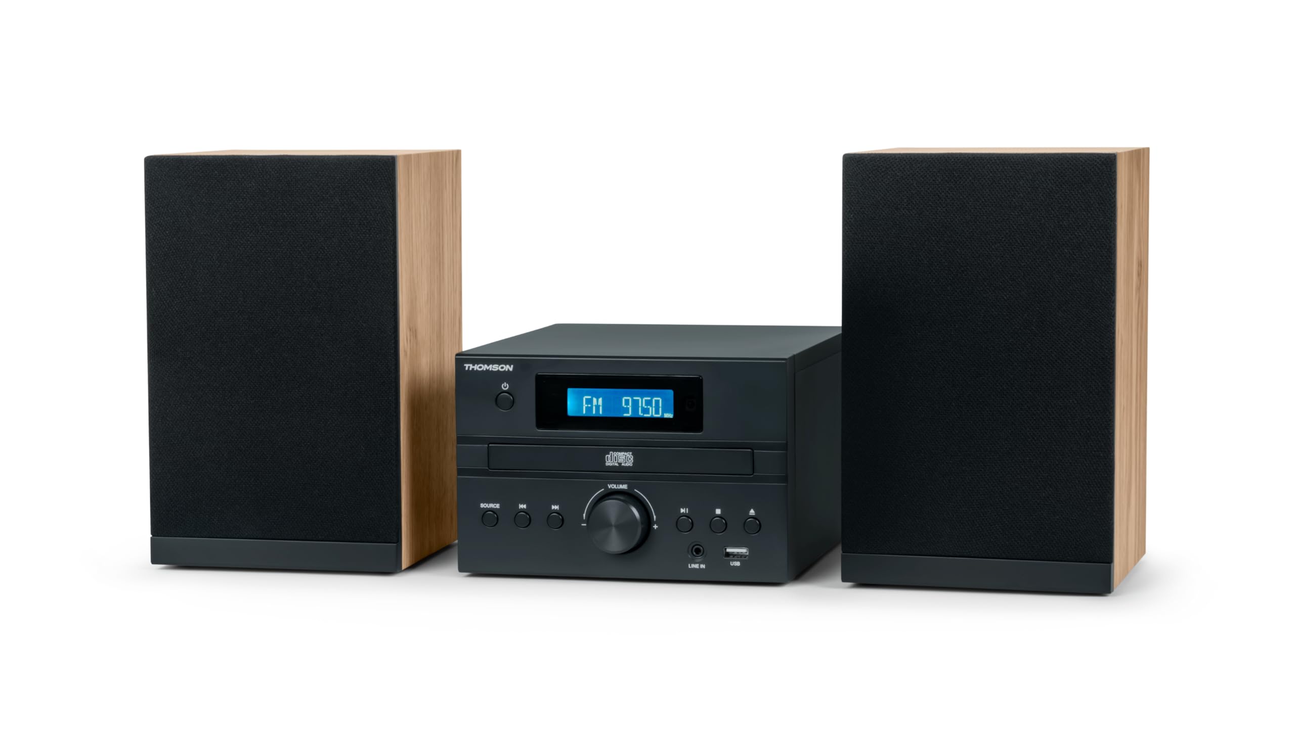 Thomson Micro Chaine Bluetooth Radio CD MP3 (Bois et Noir)