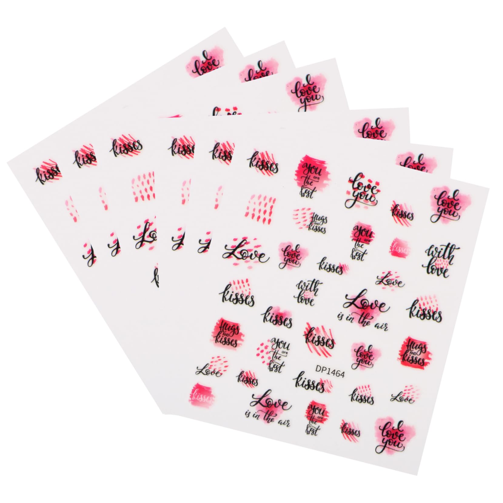 Beaupretty Feuilles Ongles Autocollants Lèvres Rouges Ongles Autocollants Valentine Coeur Nail Sticker Coeur Nail Art Autocollants Valentines Autocollants Coeur Ongles Autocollants