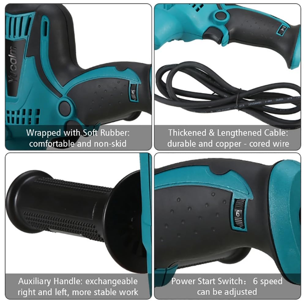 Pulidora Para Detalles De Automóviles, Con 10 Accesorios, 6 Velocidades, 3000Rpm, Pulidoras Y Abrillantadoras Para Automóviles, Disco De Pulido De 125 Mm, Eje De 135 Mm, Para Pulir Y Encerar