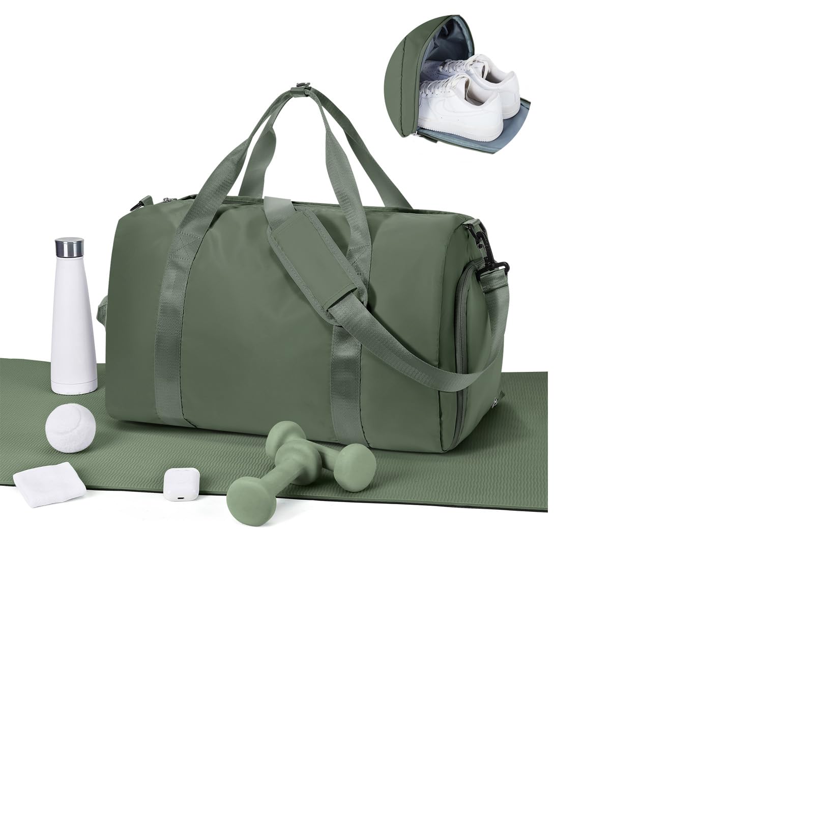 WEPLAN Sport Duffel Bag Damen Herren Sporttasche mit Schuhfach & Nassfach Reisetasche Handgepäck Tasche Sporttaschen Fitness Tasche Gym Bag Weekender Travel Bag Schwimmtasche Trainingstasche
