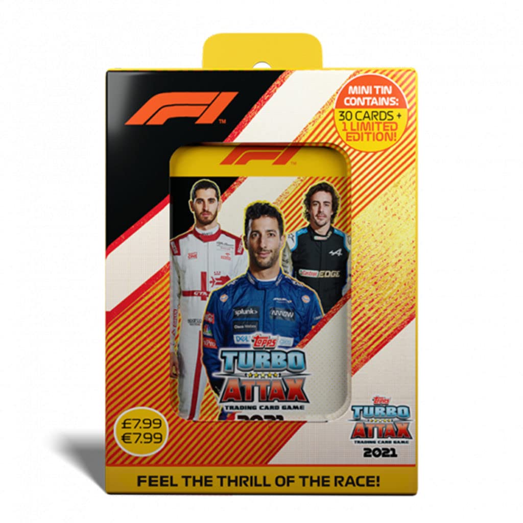 F1 2021 Topps Turbo Attax Cards - Mini Collector Tin #3 (Ricciardo, Alonso, Giovinazzi) (31 Cards + Lando Norris LE)