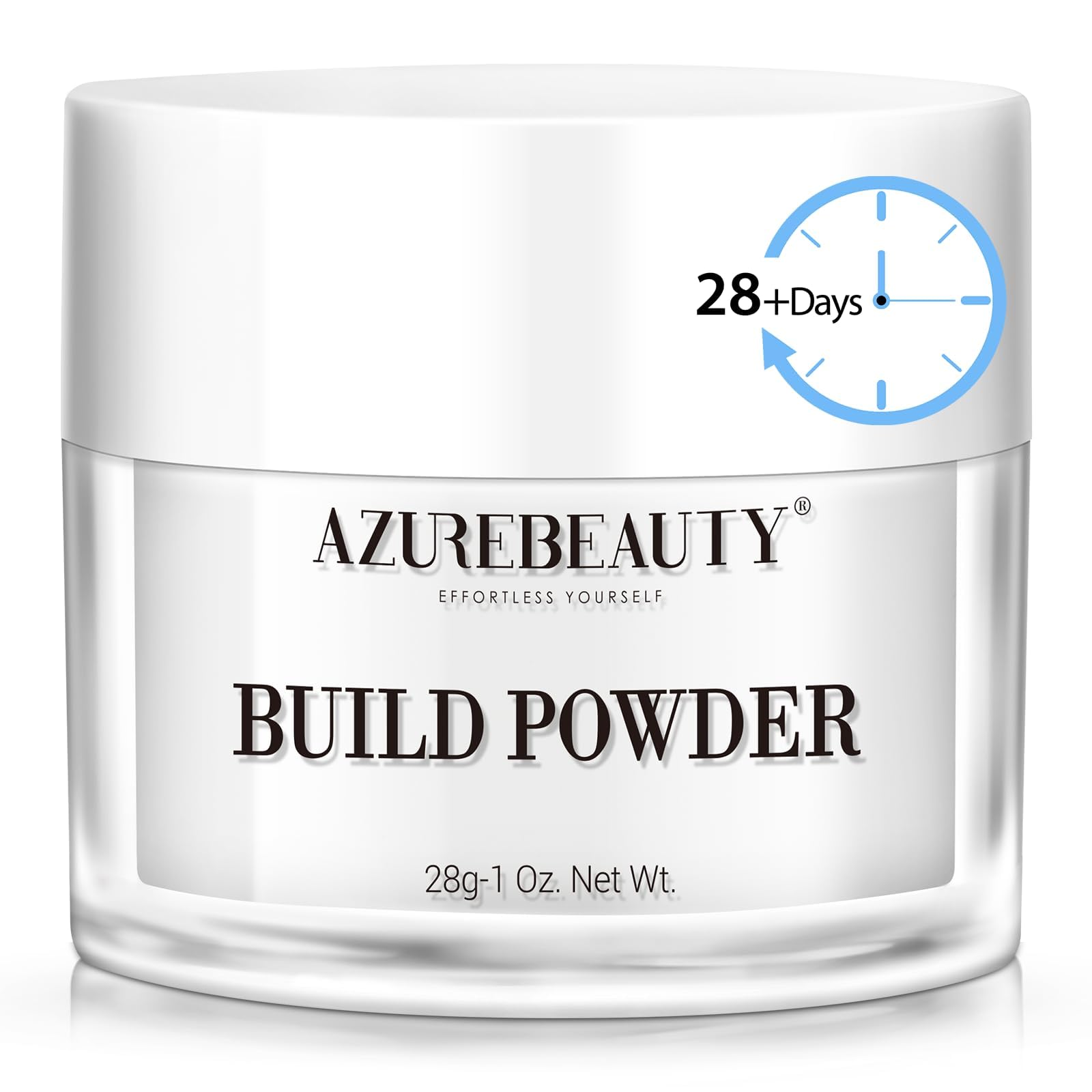 AZUREBEAUTYClear Dip Powder for Nails, Essential Dipping Build Powder for 28+ Long-Lasting Nail Art Manicure Salon DIY at Home with Transparent Crystal Color, 28g/1Oz