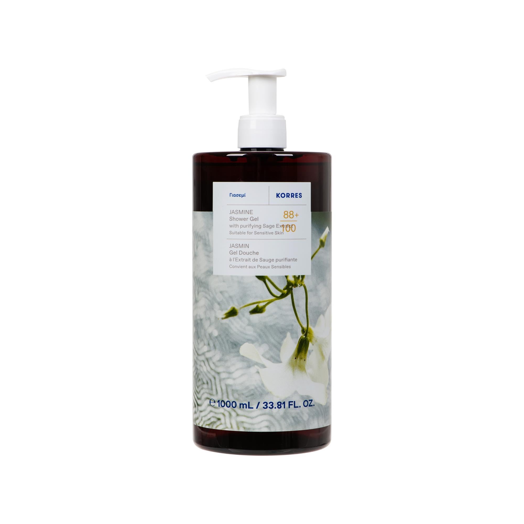 KORRES Jasmine Shower Gel with purifying Sage extract, suitable for Sensitive skin, 1L