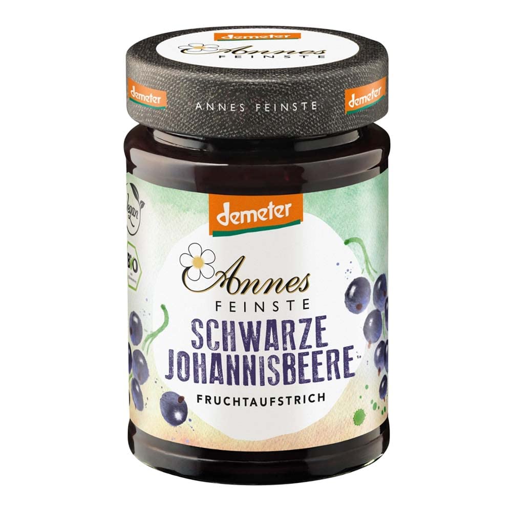 ANNES FEINSTE Fruchtaufstrich, schwarze Johannisbeere DEMETER, 200g (12 x 200g)