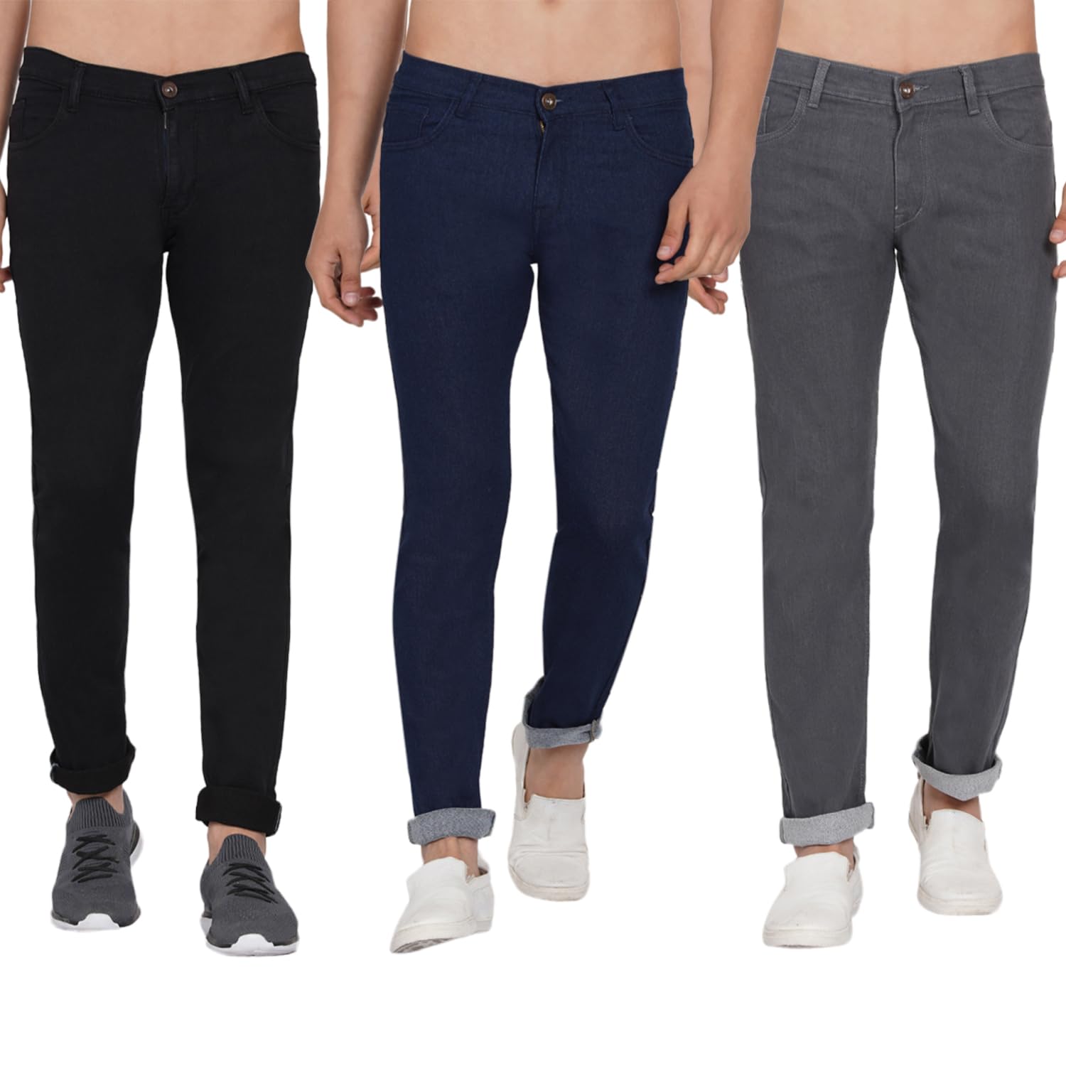 DAISMen's Stretchable Straight Fit Mid Rise Jeans for Men