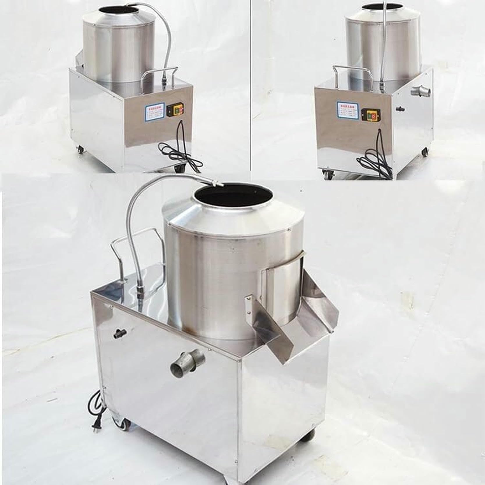 Peladora de Patatas automática Comercial, Lavadora de Patatas eléctrica de 1500 W