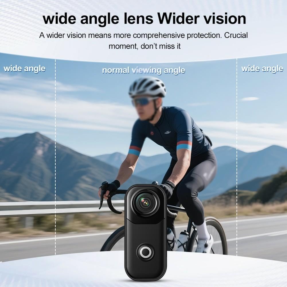 per mini macchina fotografica del corpo 4K con il supporto magnetico per | Design ultra compatto da 5,8 cm, usura magnetica a mani libere, registrazione 4K 30 fps, perfetto per vlog di viaggio (nero)