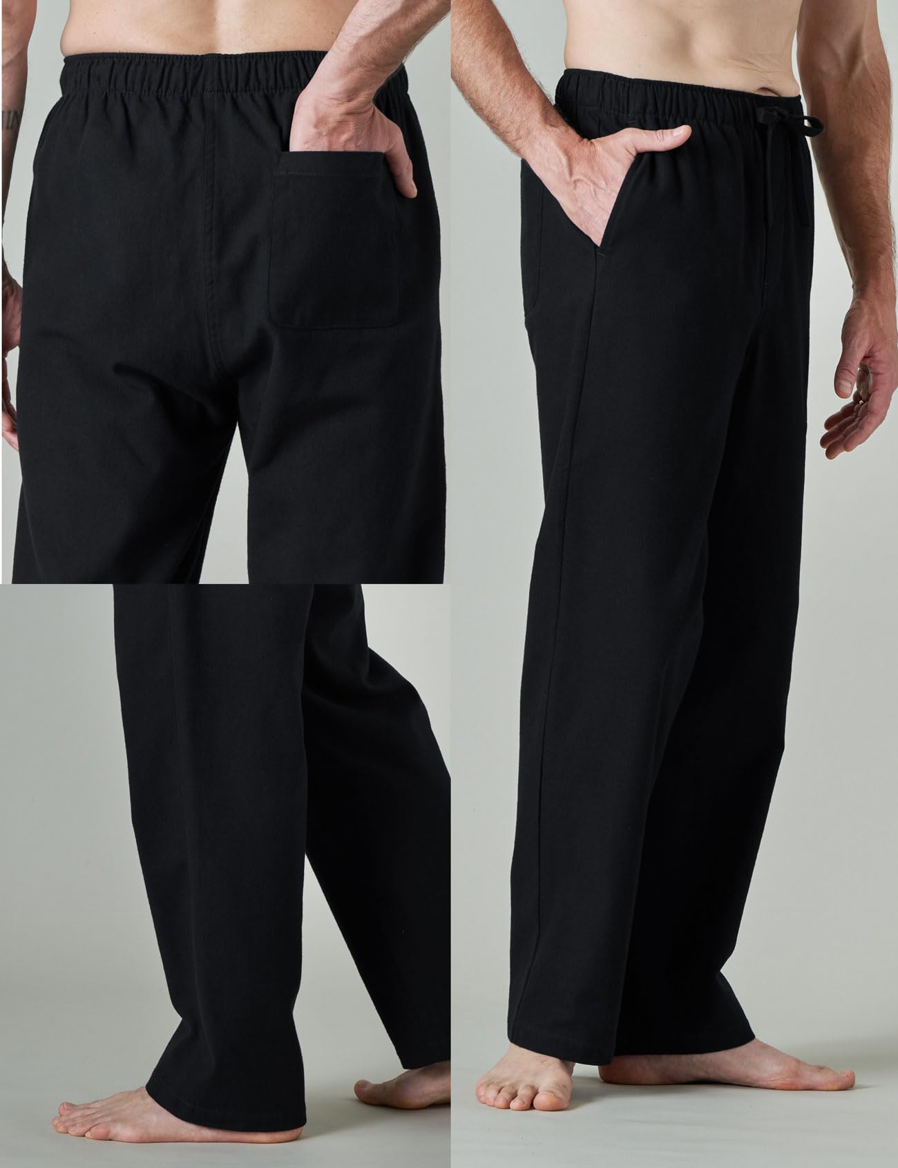 LAPASA Pantaloni Pigiama Uomo a Quadri, Pantaloni da Casa Lunghi Comodi con Tasche Laterali (M39 Flanella di Cotone / M128 Micropile)