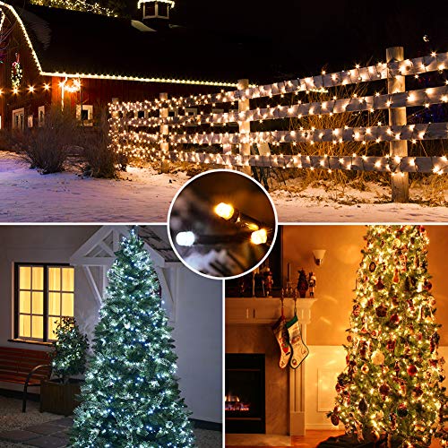 Image of Brizled Color Changing Christmas Lights, 65.67ft 200 LED 11-Function Warm White & Cool White LED Lights String, Dimmable 29V Safe Adapter Christmas Tree Lights with Remote for Xmas Tree Party Decor