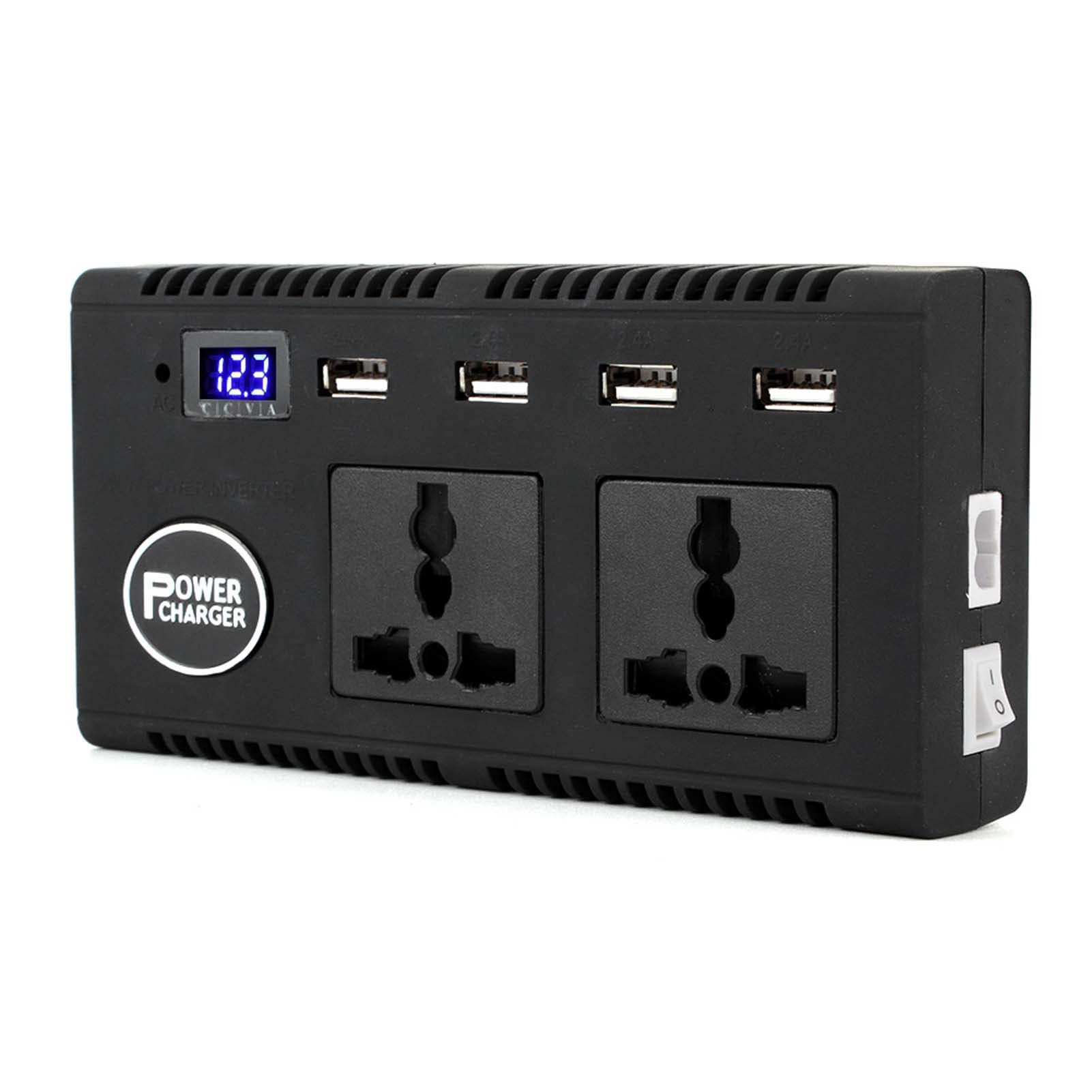 Samochodowa przetwornica napięcia DC 12 V 24 V na AC 220 V Ładowarka 200 W z transmisją głosu