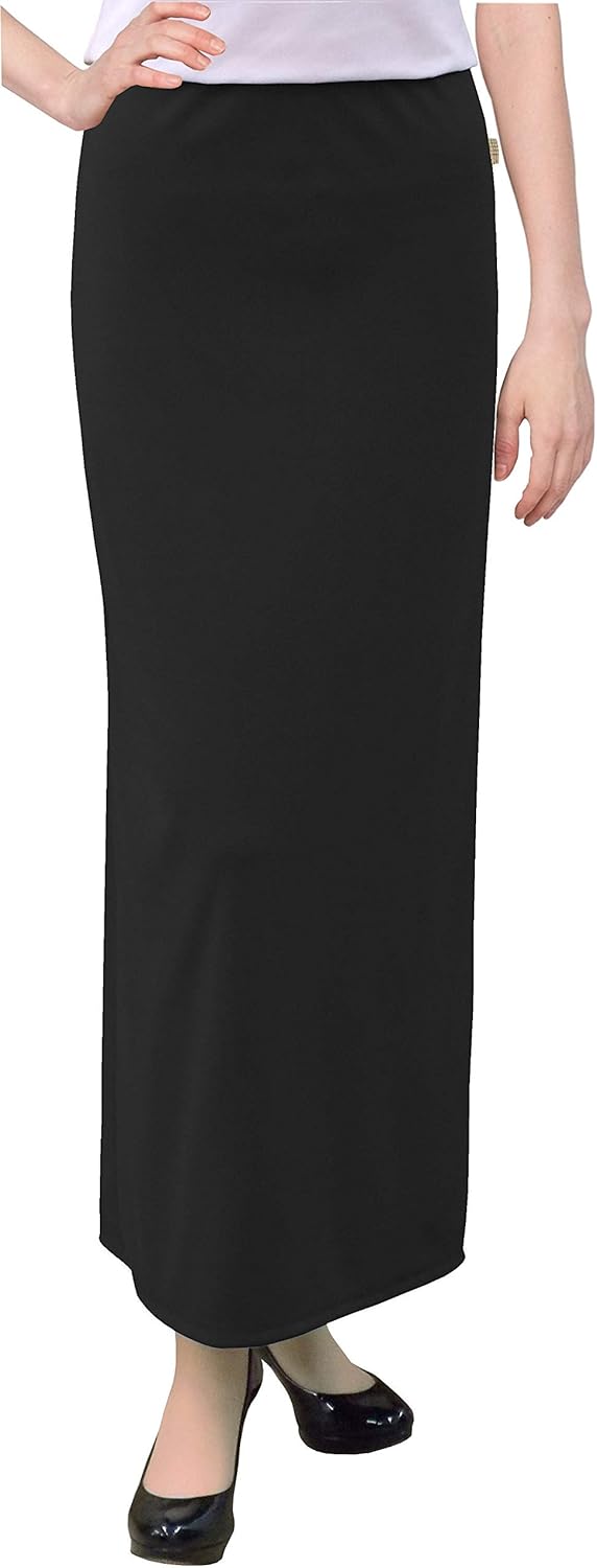 BABY O Women's Basic Modest 37" Below The Knee Ankle Length Maxi Straight Skirt - Image 2