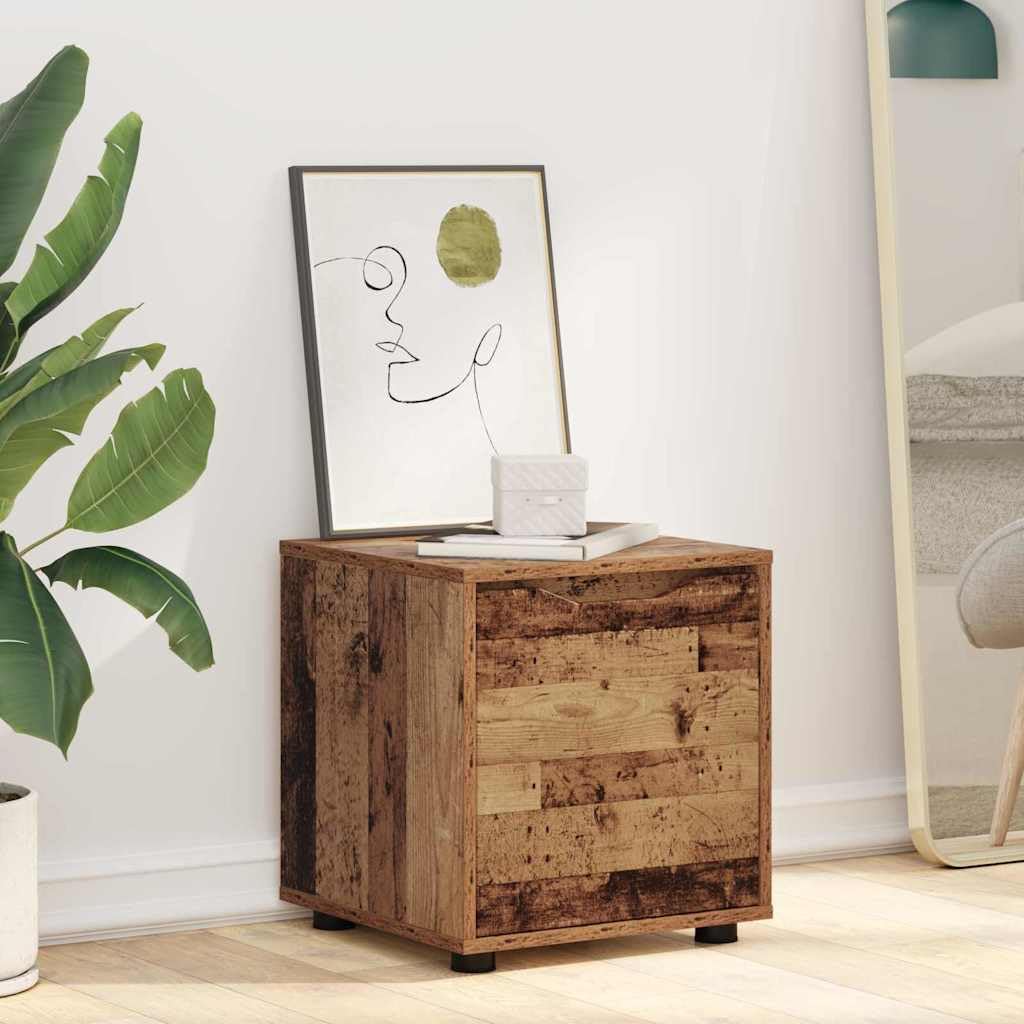 Badezimmerschrank Altholz 40,5x40x44 cm, Holzwerkstoff, mit Schublade, Stauraum für Handtücher, Kosmetik, minimalistisches Design, feuchtigkeitsbeständig