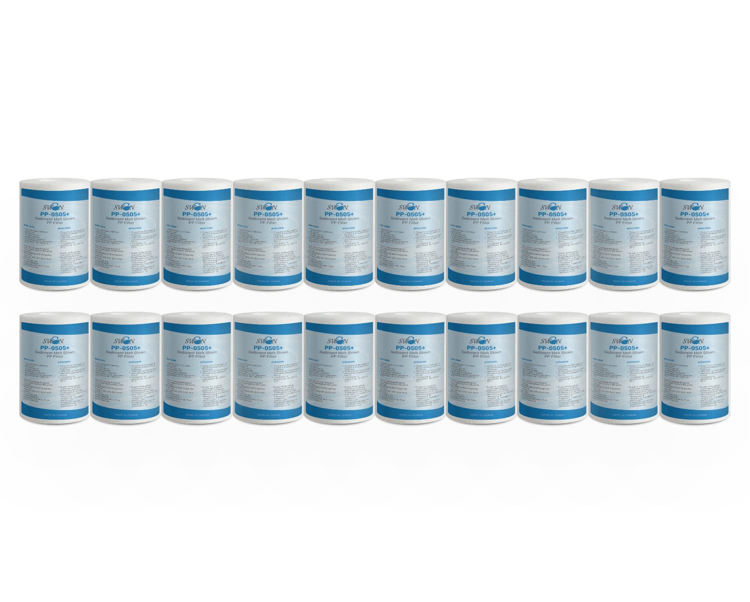 Filtro Sedimenti 5 Pollici 5 Micron. Elimina Sabbia, Fango, Particelle di ruggine e impurità sospese fino a 5 Micron in Polipropilene 20 pezzi