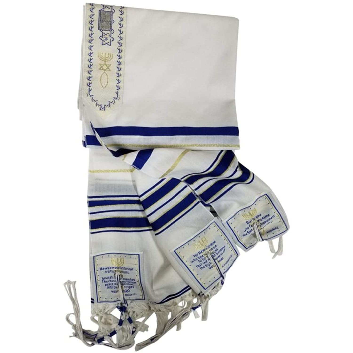 BRTAGG Mantón de oración Tallit inglés/hebreo con bolsa a juego