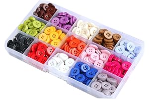 555 Pieces 1/2 Inch Round Buttons with Small Button Design and 4 Functional Holes