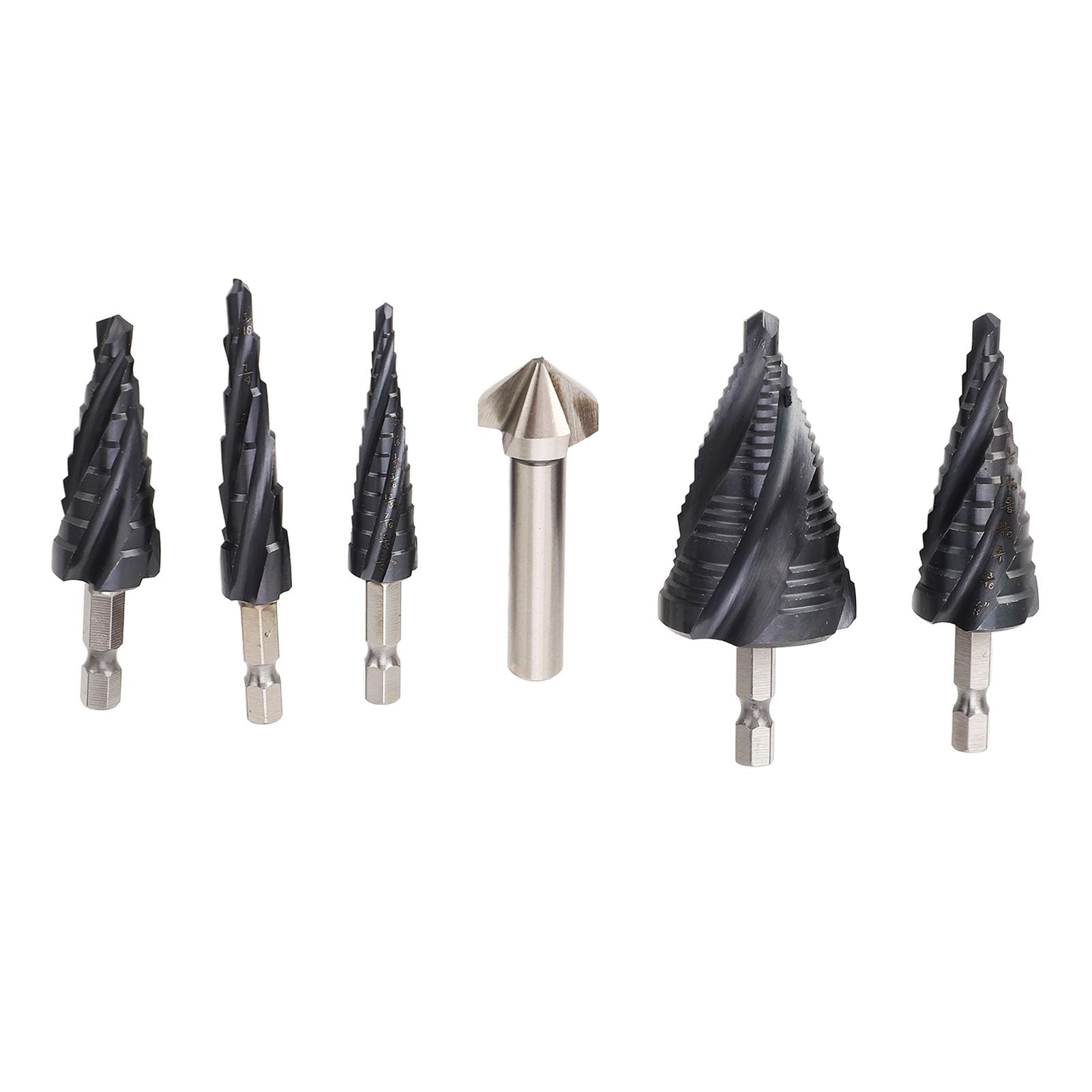 Broca de Pagoda, Juego de Brocas Escalonadas de Cobalto M35 de Corte Rápido, Uso Amplio de 4 Flautas para Placa de Metal