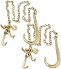Mytee Products 2 Pack 516 x6 Leg G70 15 Long Shank J Hook Tow Chain wRTJ Cluster Hook & Grab Hook - 4700 lbs WLL Heavy Duty Transport Truck Chain for Car Wrecker Recovery - Towing Equipment