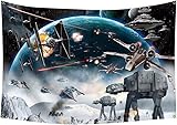 4x6FT Outer Space Galaxy Wars Kids Birthday Decorations Banner Tapestry Photo Backgrounds Party Supplies Black Stars Science Fiction Polyester Backdrop 4 Gromments Heavy Duty, Durable 150D