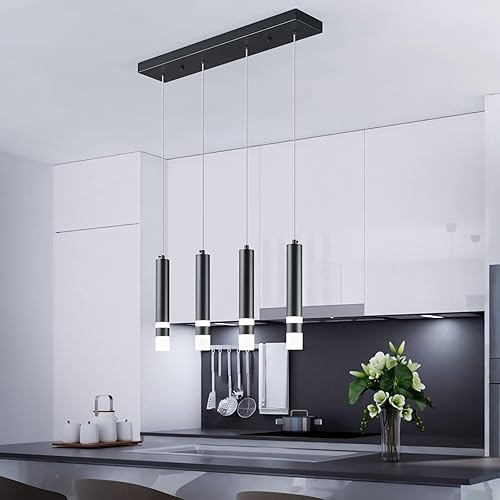 Miniatura 9 de LIANGMH Lámpara colgante moderna para comedor de 3 luces, accesorio de cocina regulable LED dorado mini iluminación colgante para isla de cocina,