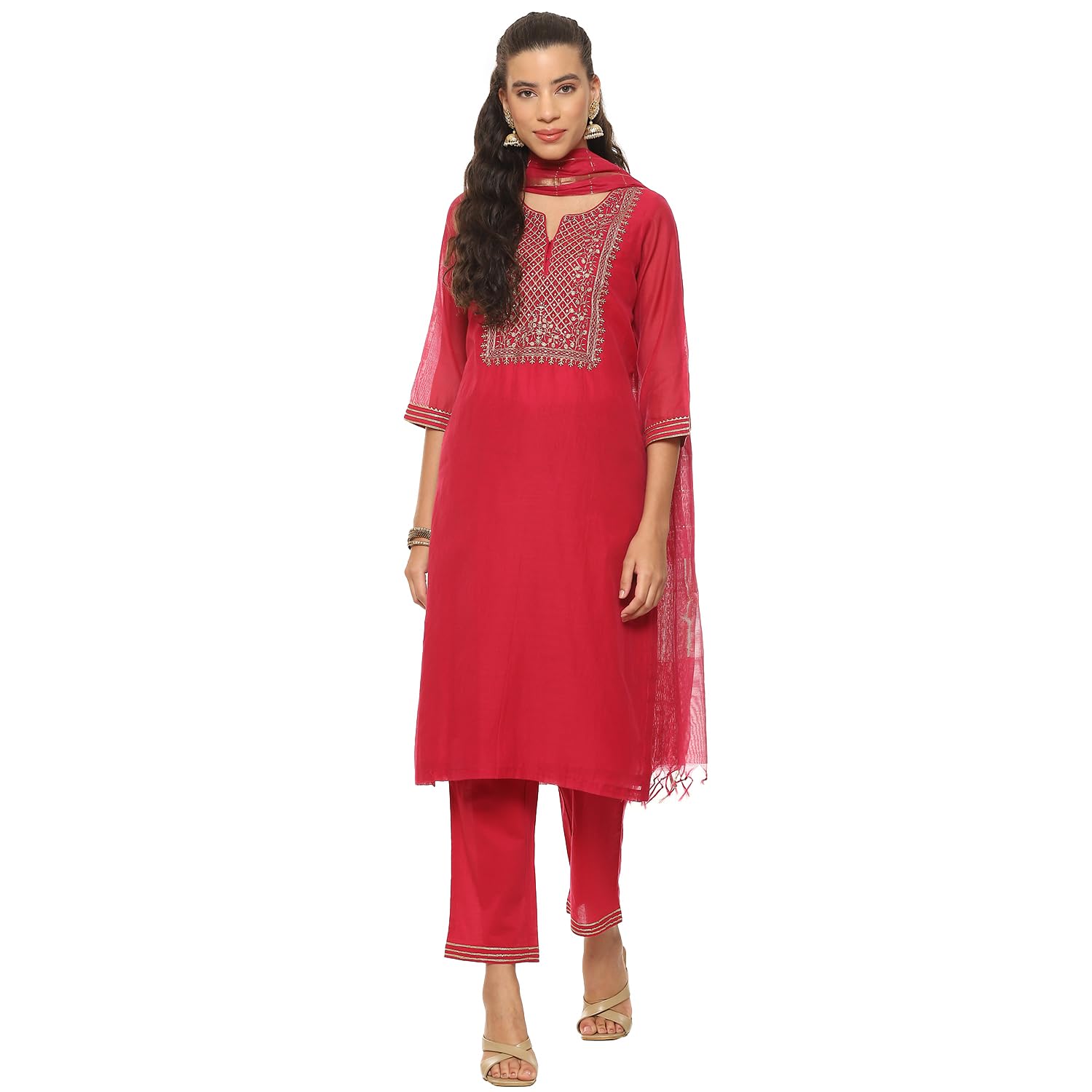 Women Poly Cotton Straight Kurta Pant Suit Set-image-48