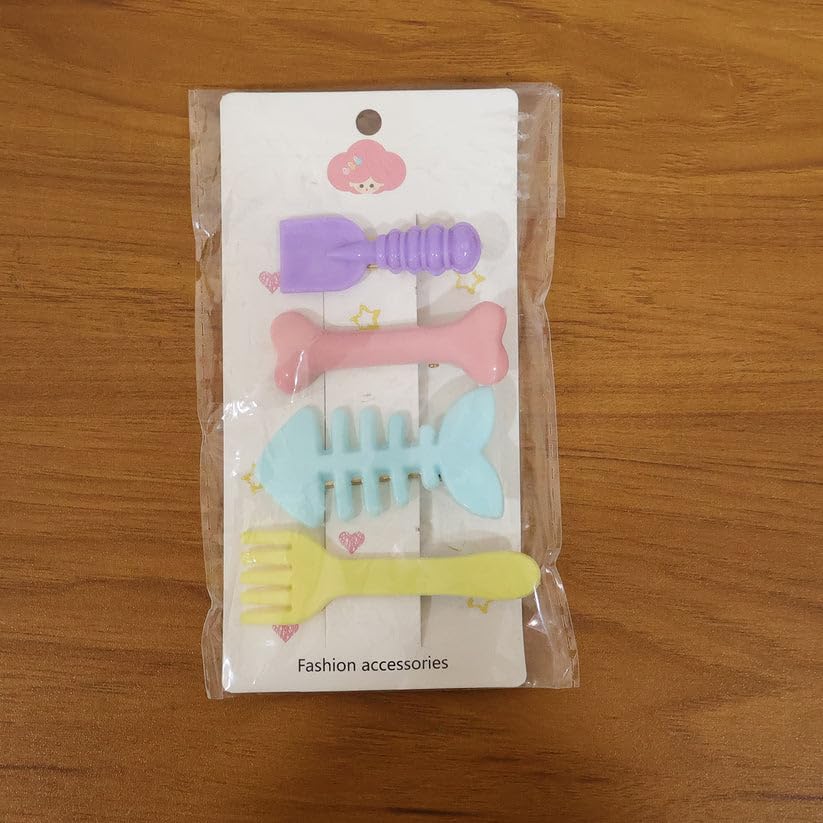 Image of Cute Food Shape Decorative Snap Hair Clips for Women and Womens, Metal Hair Accessories for Daily Wear, School and Party, Assorted Designs, Pack of 24 Pieces