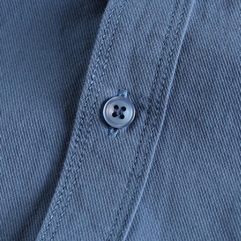 Camisa de sarga de algodón sin rigidez, camisa de manga larga cómoda para trabajar sin arrugas 5
