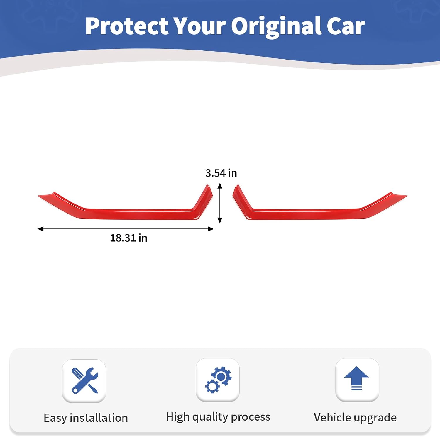 for RAM Rear Door Storage Trim Cover for RAM 1500 2010-2017 Red Interior Accessories 2pcs